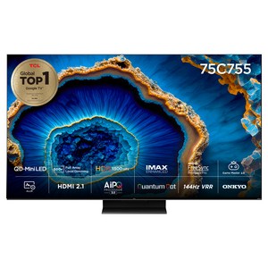 TCL 4K UHD QD Mini LED 안드로이드12 TV, 191cm, 75C755, 벽걸이형, 방문설치