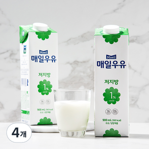 매일우유 저지방 1% 우유, 900ml, 4개