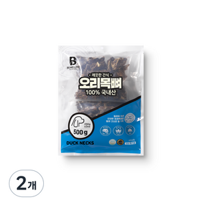 빈즈라이크 오리목뼈 강아지 간식, 오리, 2개