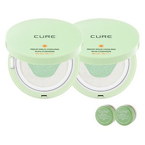 김정문알로에 큐어 쿨링 선쿠션 SPF50+ PA++++ 25g x 2p + 미니 2X 크림 3.5g x 2p 세트, 1세트