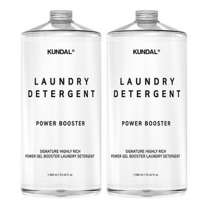 쿤달 초고농축 파워 겔 부스터 액상 세탁세제 본품, 1580ml, 2개