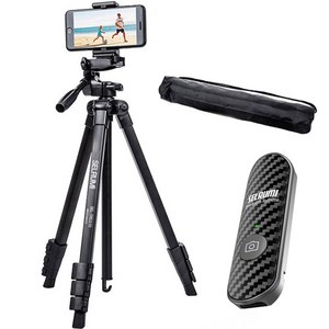 셀루미 최장 158cm 스마트폰 DSLR 삼각대 세트, SEL-TRD310(삼각대), SEL-ST200V(리모컨 블랙)