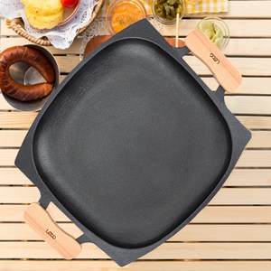 레토 대용량 인덕션 캠핑 사각 그리들팬 40cm + 우드손잡이 2p + 전용가방 세트, 혼합색상, 1세트