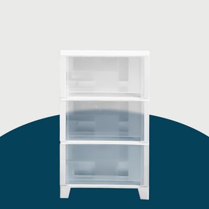 아임홈리빙 베이직 3단 서랍장, 투명, 3개