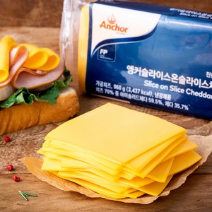 앵커 슬라이스 온 슬라이스 체다치즈 80매입, 960g, 1개