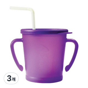 아가프라 유아용 매직 빨대컵 300ml, 3개, 퍼플