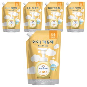 아이깨끗해 항균 핸드워시 순 파우더향 리필용, 600ml, 5개