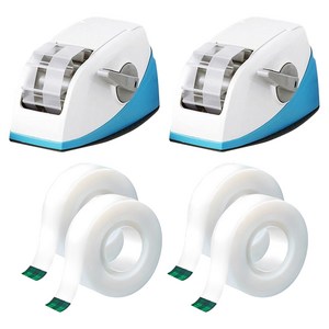 스카치 원터치 테이프 디스펜서 + 매직 리필 12mm 2롤, 블루, 2세트