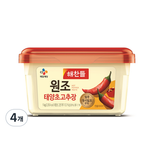 해찬들 태양초 골드 고추장, 1kg, 4개