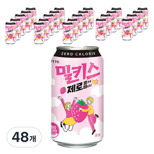 밀키스 제로 딸기바나나, 340ml, 48개