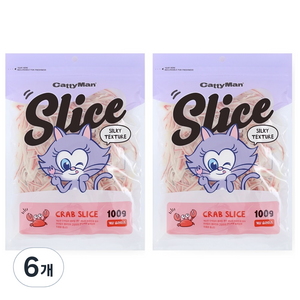 캐티맨 반려동물 게살 슬라이스 100g, 6개, 게살맛