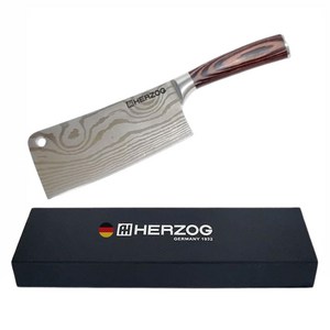 헤르조그 전문가용 다마스커스 디자인 중식도, Silver, 1개