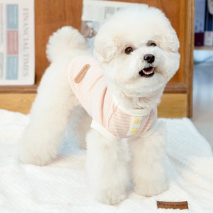 펫츠랜드 반려동물 롤리 스트라이프 티셔츠, 인디핑크