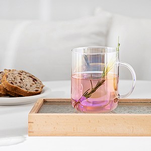 진글라스 JIN 내열유리 일자형 머그잔 450ml, 오로라, 2개