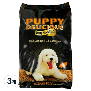 펫컴 퍼피딜리셔스 애견사료, 곡물, 4.5kg, 3개
