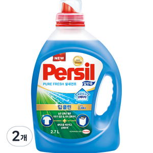 퍼실 딥클린 플러스 퓨어프레쉬 일반용 액상세제 본품, 2개, 2.7L
