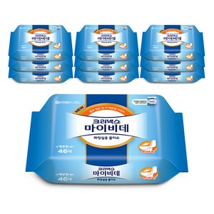 크리넥스 마이비데 화장실용 물티슈 리필형, 46매, 10팩