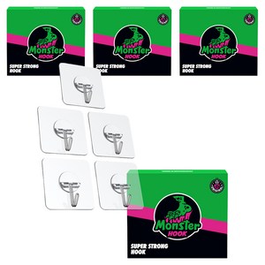 몬스터클리어겔 무타공 부착식 후크 5p, 4세트
