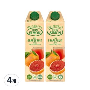 돈시몬 생과일 착즙 자몽주스, 1L, 4개