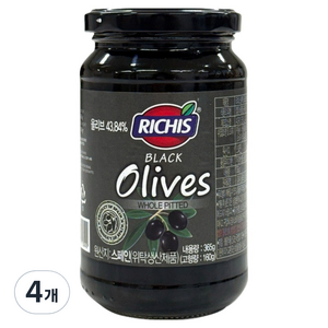 리치스 블랙올리브 병, 365g, 4개