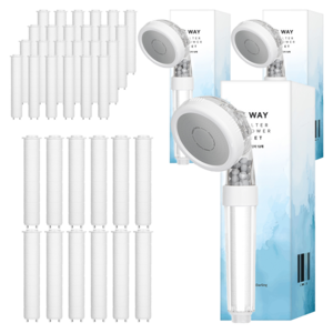 해피달링 수압 조절 3WAY 필터 샤워기 + 필터 12p 세트, 3개, 화이트