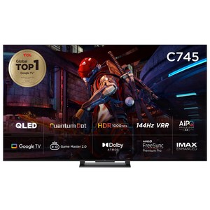 TCL QLED 안드로이드 11 게이밍 TV, 165cm, 65C745, 스탠드형, 방문설치