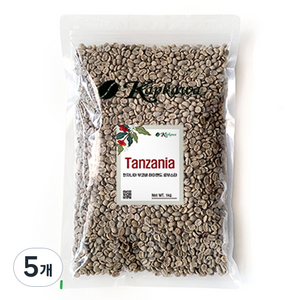 캅카와 커피생두 부코바 하이랜드 로부스타, 1kg, 5개