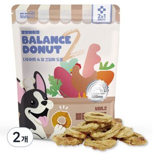 멍냥빌리지 강아지 밸런스도넛 간식, 2개, 200g, 혼합맛(채소/닭)