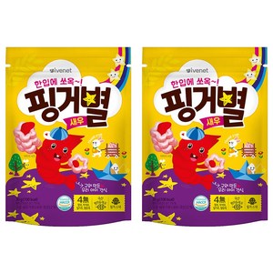 아이배냇 아동용 핑거별 쌀과자, 새우맛, 2개