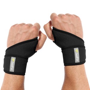 바디프로 쿨핏 손목밀착 리스트랩 손목보호대 양손형 블랙, 2개