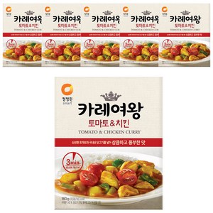 청정원 카레여왕 토마토 앤 치킨, 160g, 6개