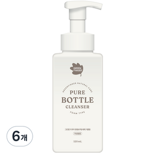 그린핑거 퓨어 젖병 & 주방세제 거품형, 6개, 520ml