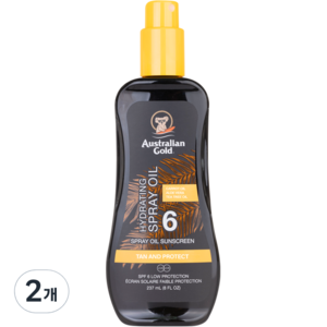 오스트레일리안골드 SPF6 스프레이 태닝오일, 237ml, 2개