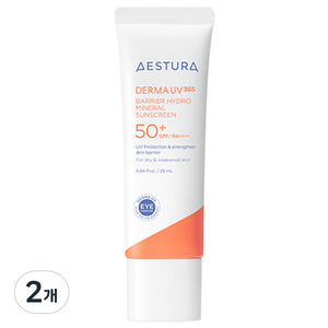 에스트라 더마UV365 장벽수분 무기자차 선크림 SPF50+ PA++++, 25ml, 2개