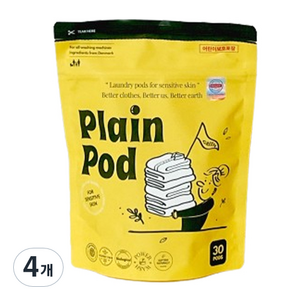 플레인팟 유아용 민감성 캡슐 중성 세탁세제 30p, 420g, 4개