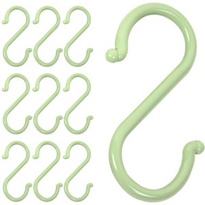 리빙홈디테일 다용도 플라스틱 심플 S자 걸이 고리 12cm, 그린, 10개