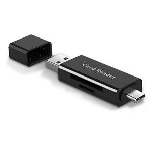 라온 USB C타입 앤 3.0 카드리더기, CR-100C, 블랙