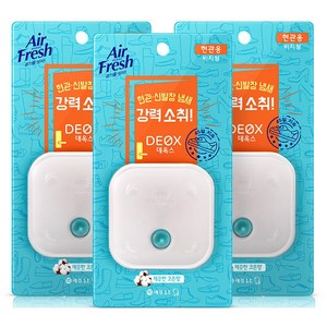 에어후레쉬 데옥스 현관용 방향제 본품 코튼향, 3개, 6ml, 파우더/비누향