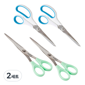 화신 양손 가위 752 2p + 사무용 투톤 가위 2p 세트, 렌덤발송(752 가위), 화이트 + 스카이블루(투톤 가위), 2세트