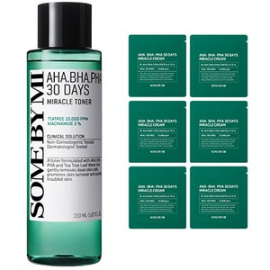 썸바이미 아하 바하 파하 30 데이즈 미라클 토너 150ml + 미라클 크림 샘플 파우치 6p, 1세트