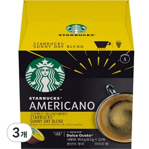 스타벅스 써니데이 블렌드 by 네스카페 돌체구스토 캡슐커피, 8.3g, 12개입, 3개