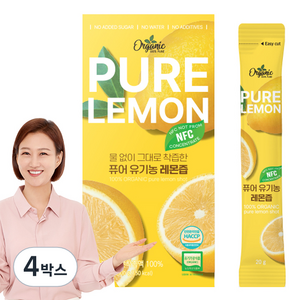 천호엔케어 퓨어 유기농 레몬즙 15p, 300g, 4박스