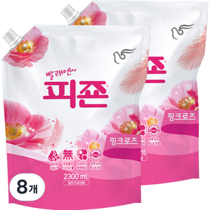 피죤 레귤러 섬유유연제 핑크로즈 리필, 2300ml, 8개