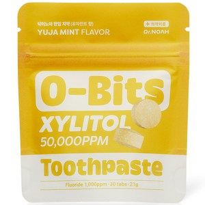 닥터노아 오비츠 자일리톨 고체치약 유자민트 30정, 21g, 1개