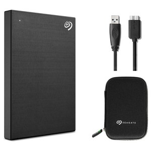 씨게이트 One Touch HDD 외장하드STHN2000400 데이터복구+암호화 기능+파우치+USB케이블, 2TB, 블랙