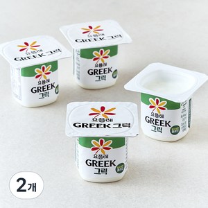 요플레 그릭 달지 않은 플레인, 80g, 8개