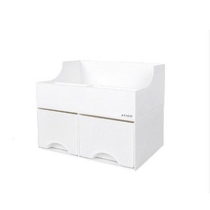 아티고 트윈스 심플 에코 화장품 정리함, 1개, 화이트