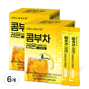 홀리데이즈 콤부차 레몬 30p, 5g, 30개입, 6개