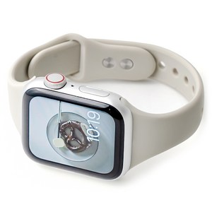 누아트 애플워치 호환 더블버클 슬림 실리콘 스트랩 밴드, 엔틱 화이트