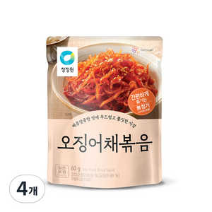 청정원 오징어채볶음, 60g, 4개